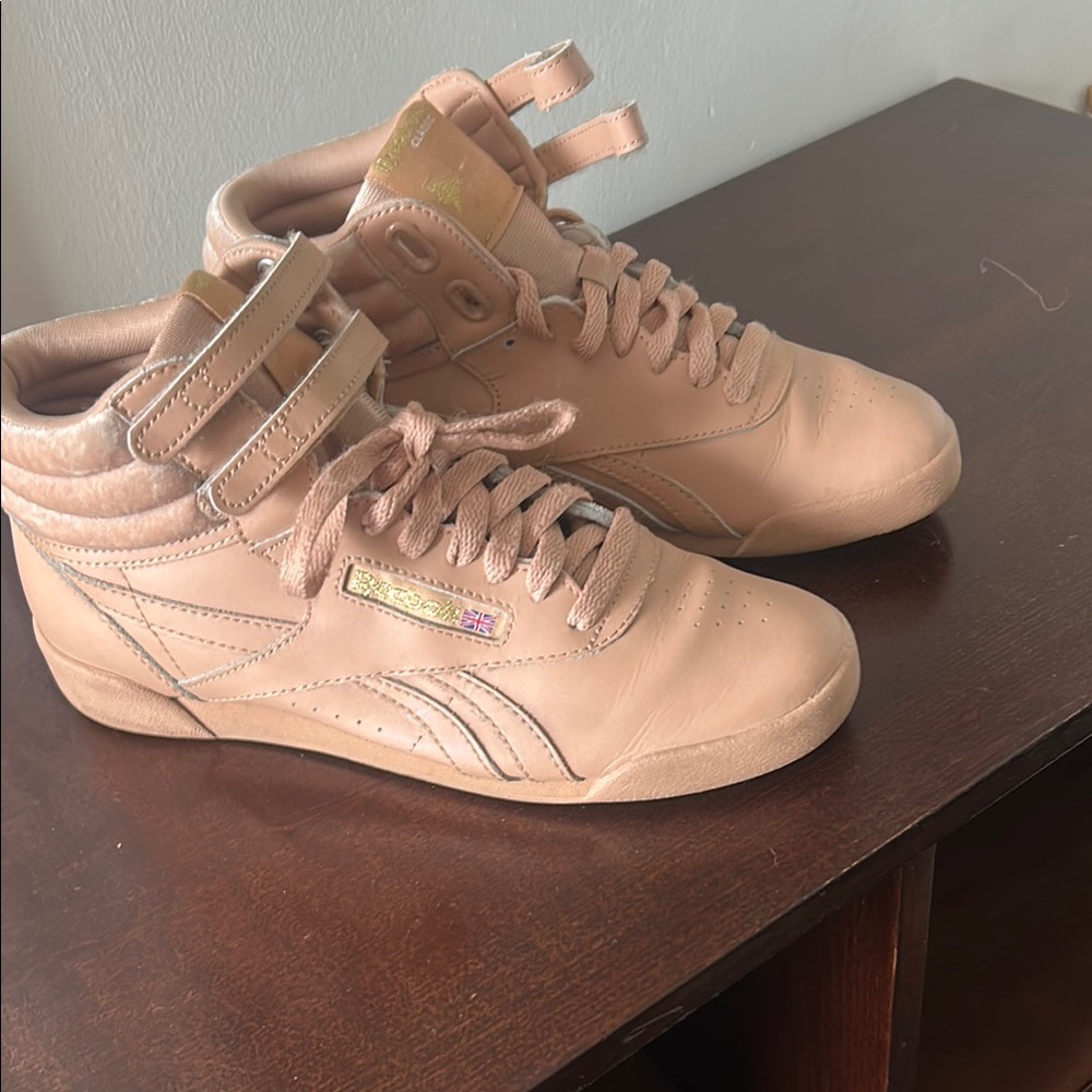 Reebok High-Top Sneakers in Beige